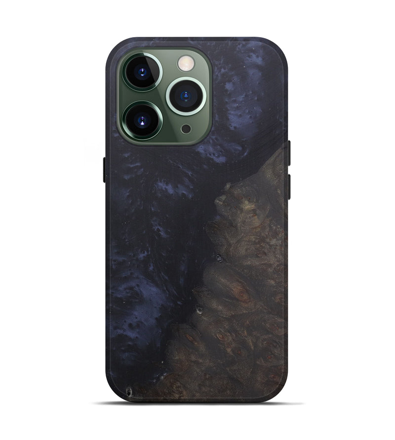 iPhone 13 Pro Wood+Resin Live Edge Phone Case - Kiah (Pure Black, 574897)
