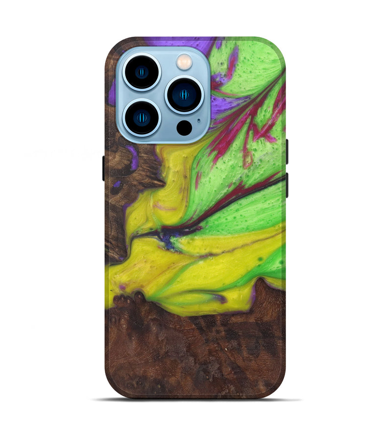 iPhone 14 Pro Wood+Resin Live Edge Phone Case - Evonne (Purple, 602489)