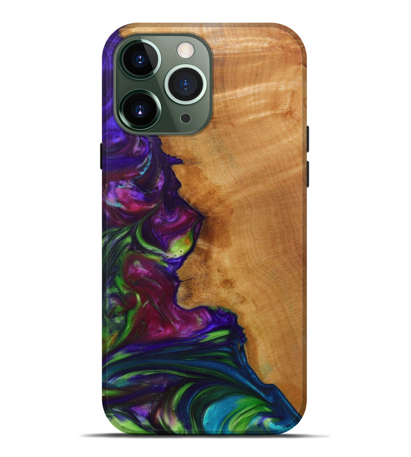 iPhone 13 Pro Max Wood+Resin Live Edge Phone Case - Odilia (Purple, 586300)