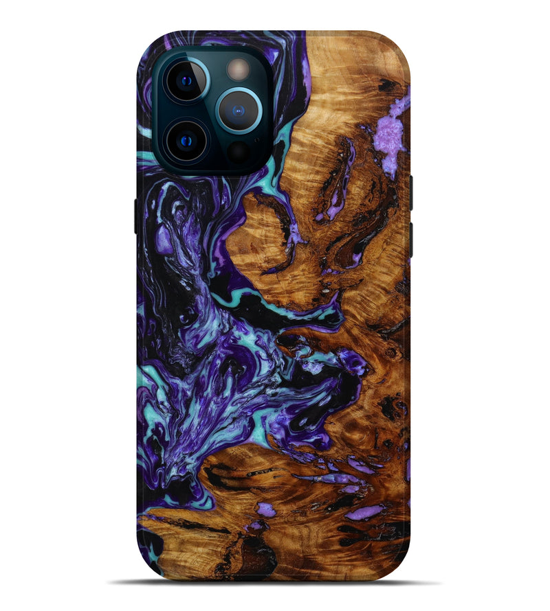 iPhone 12 Pro Max Wood+Resin Live Edge Phone Case - Brenden (Purple, 644992)