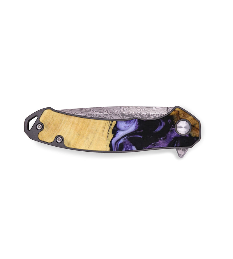 EDC Wood+Resin Pocket Knife - Tisha (Purple, 640320)