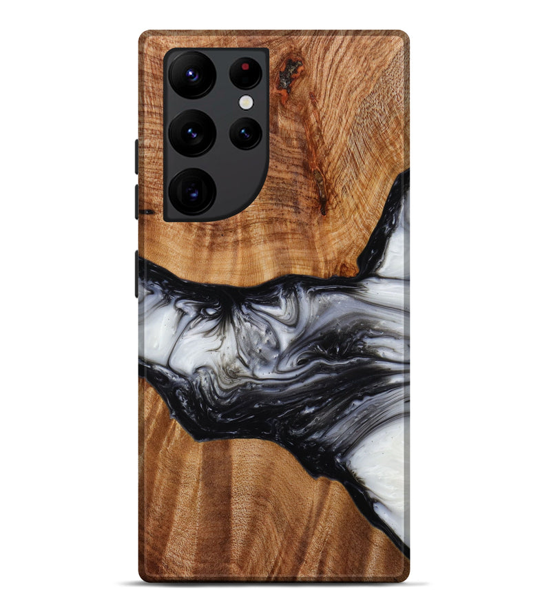Galaxy S22 Ultra Wood+Resin Live Edge Phone Case - Victor (Black & White, 646491)