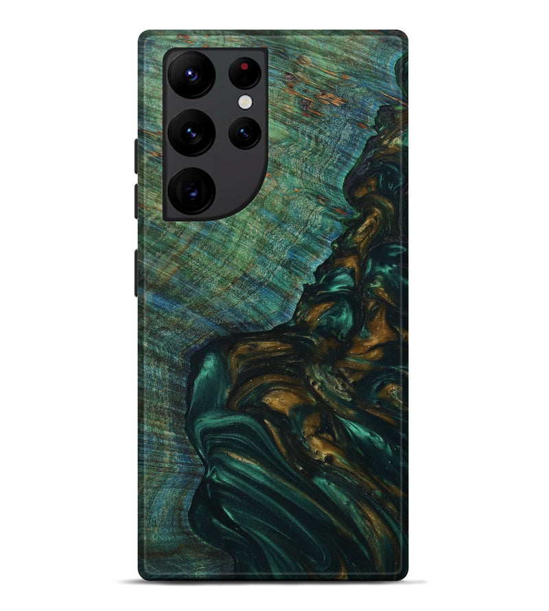 Galaxy S22 Ultra Wood+Resin Live Edge Phone Case - Kelis (Green, 632700)