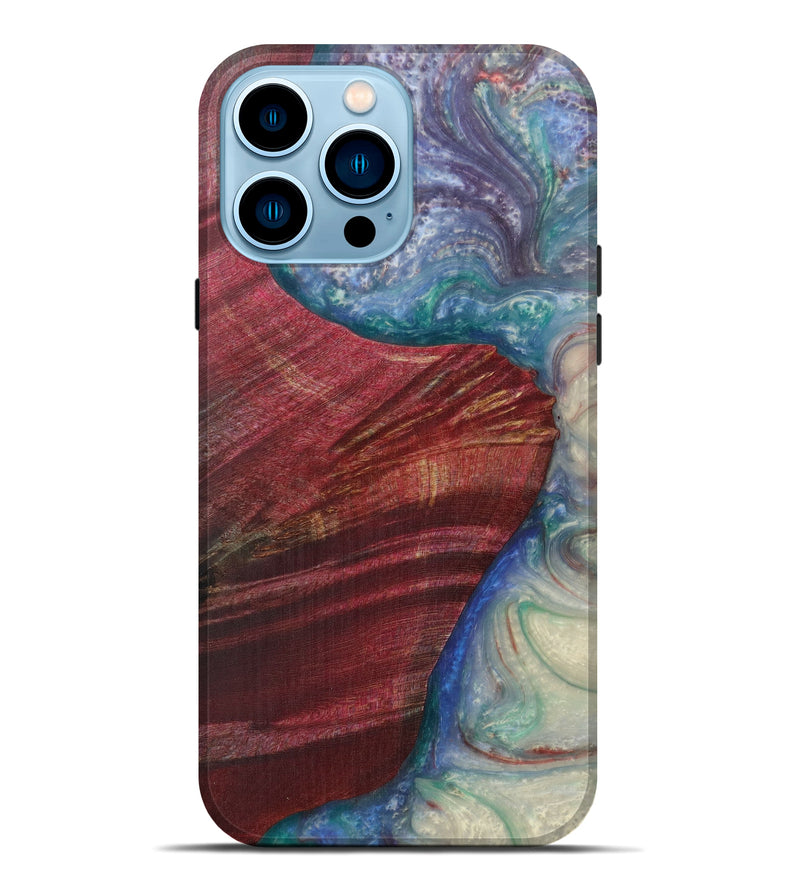 iPhone 14 Pro Max Wood+Resin Live Edge Phone Case - Tak (Light Blue, 593325)