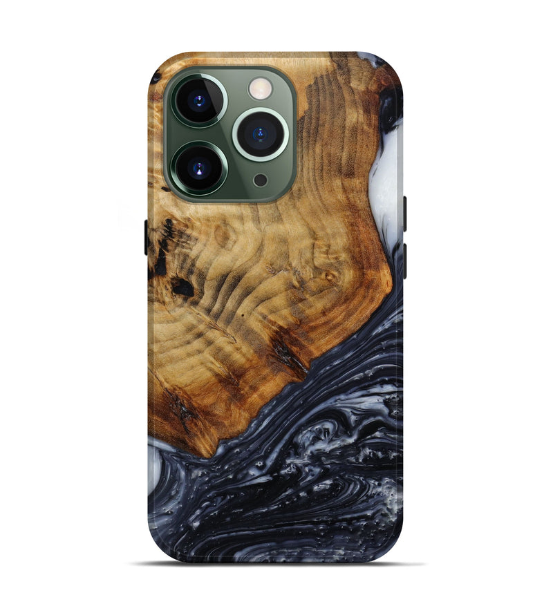 iPhone 13 Pro Wood+Resin Live Edge Phone Case - Randall (Black & White, 646744)