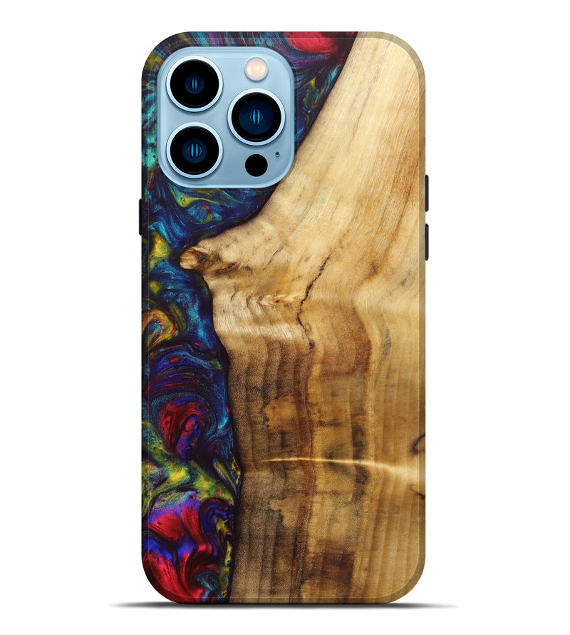 iPhone 14 Pro Max Wood+Resin Live Edge Phone Case - Bruce (Artist Pick, 641227)