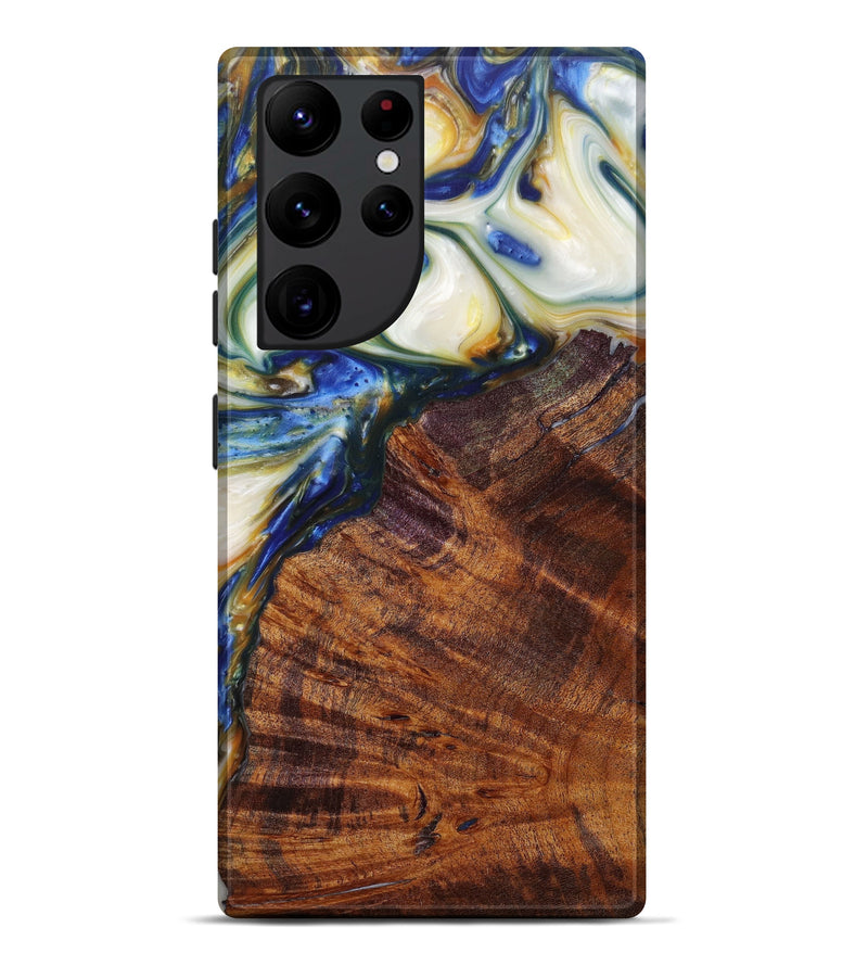 Galaxy S22 Ultra Wood+Resin Live Edge Phone Case - Beaux (Metallic, 610801)