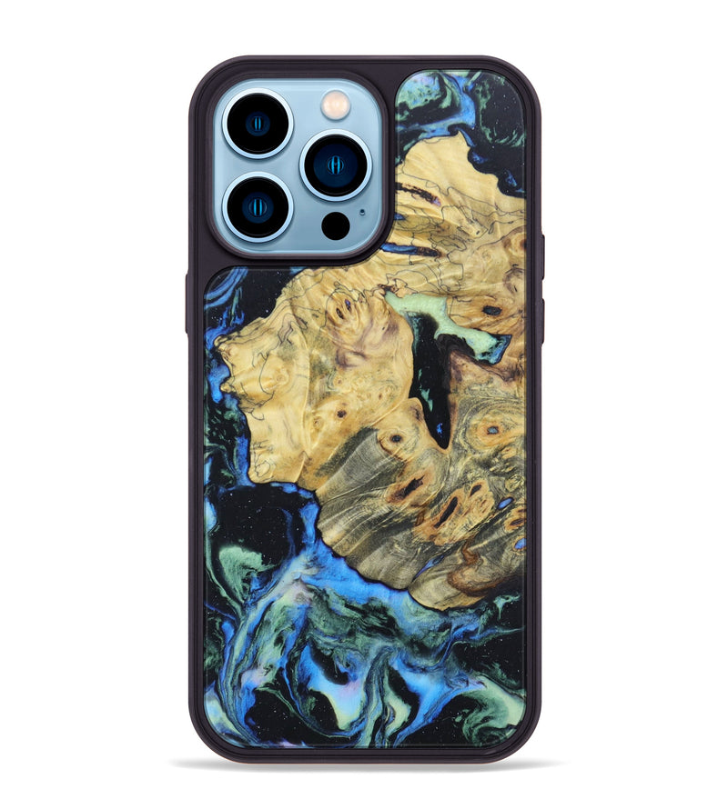 iPhone 14 Pro Max Wood+Resin Phone Case - Analia (Aurora, 618524)