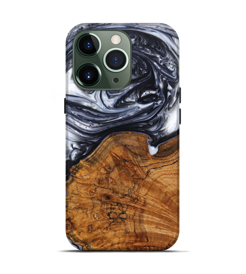 iPhone 13 Pro Wood+Resin Live Edge Phone Case - Jodie (Black & White, 633112)