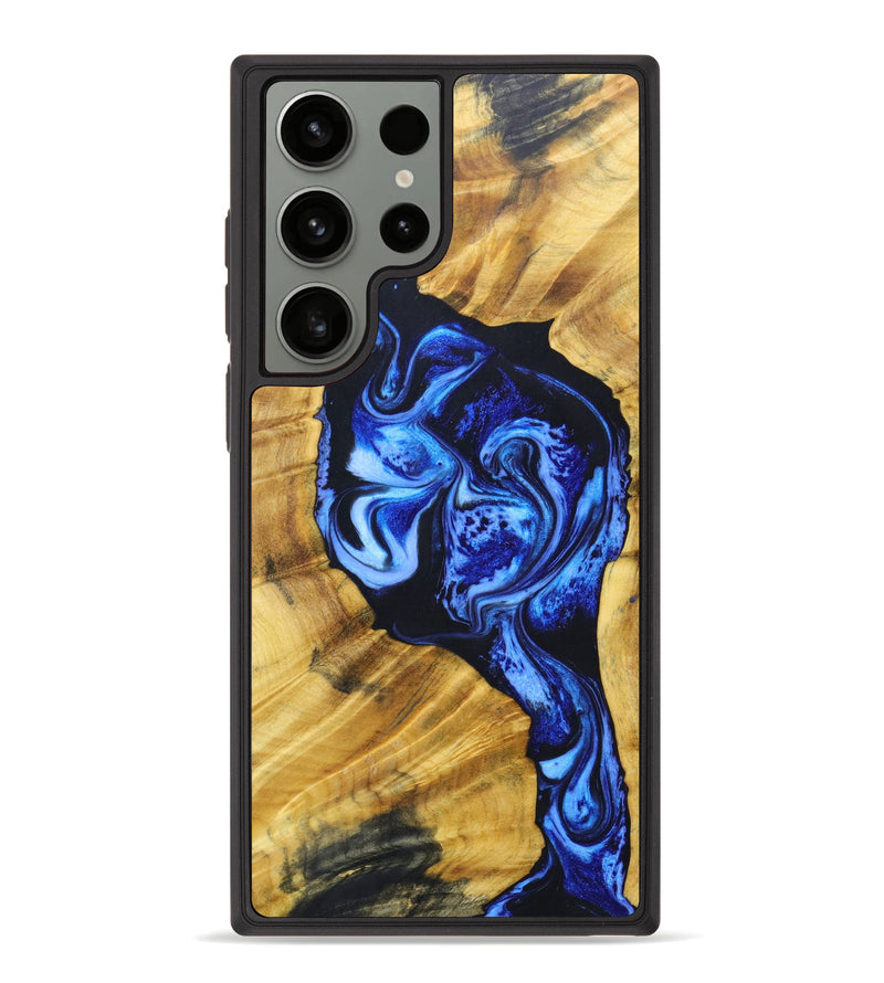 Galaxy S23 Ultra Wood+Resin Phone Case - Izayah (Blue, 632234)