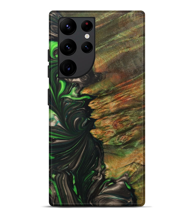 Galaxy S22 Ultra Wood+Resin Live Edge Phone Case - Roseanne (Green, 630841)