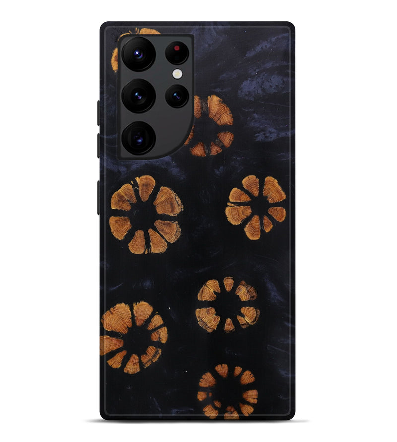 Galaxy S22 Ultra Wood+Resin Live Edge Phone Case - Benton (Pure Black, 610404)