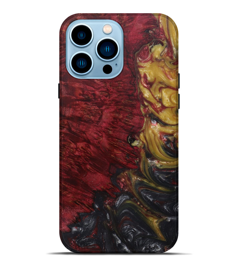 iPhone 14 Pro Max Wood+Resin Live Edge Phone Case - Ketan (Metallic, 585193)