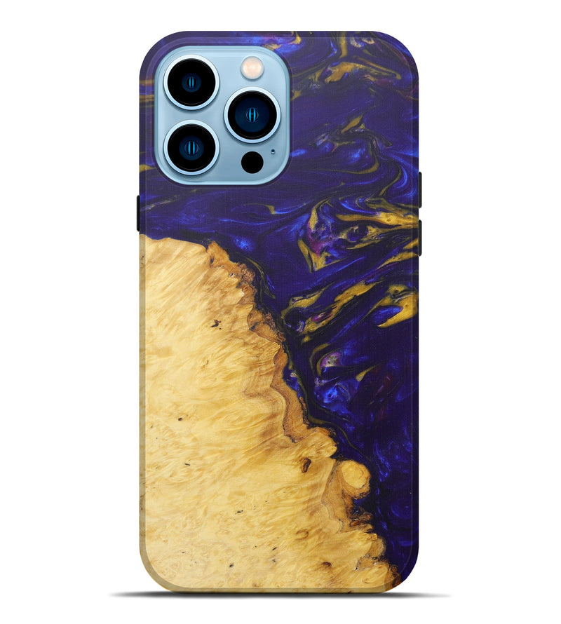 iPhone 14 Pro Max Wood+Resin Live Edge Phone Case - Cami (Purple, 592509)