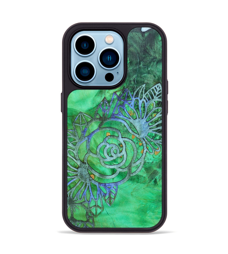 iPhone 14 Pro Wood+Resin Phone Case - Imani (Spring, 640214)
