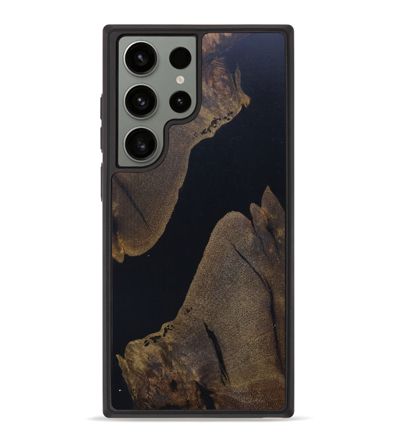Galaxy S23 Ultra Wood+Resin Phone Case - Eliana (Black & White, 623645)