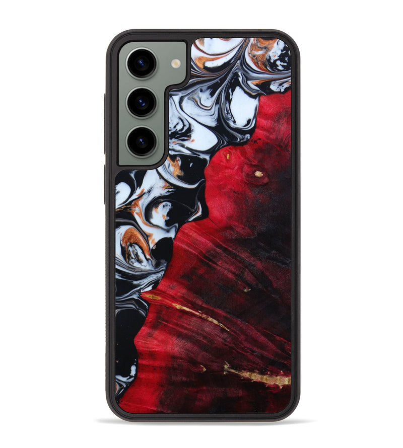 Galaxy S23 Plus Wood+Resin Phone Case - Sophia (Black & White, 646612)