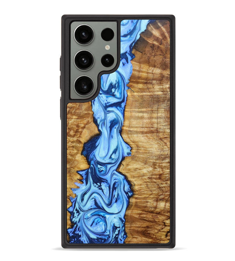 Galaxy S23 Ultra Wood+Resin Phone Case - Cedric (Blue, 639828)