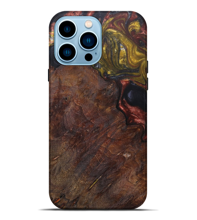 iPhone 14 Pro Max Wood+Resin Live Edge Phone Case - Kelsie (Metallic, 616733)