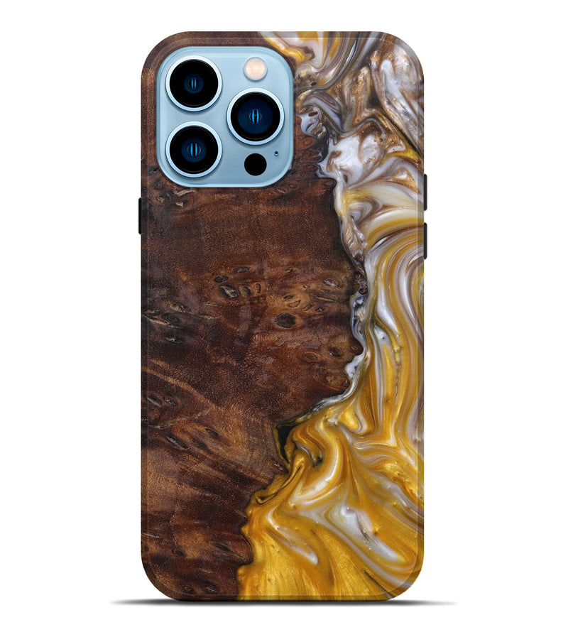 iPhone 14 Pro Max Wood+Resin Live Edge Phone Case - Oneida (Metallic, 604295)