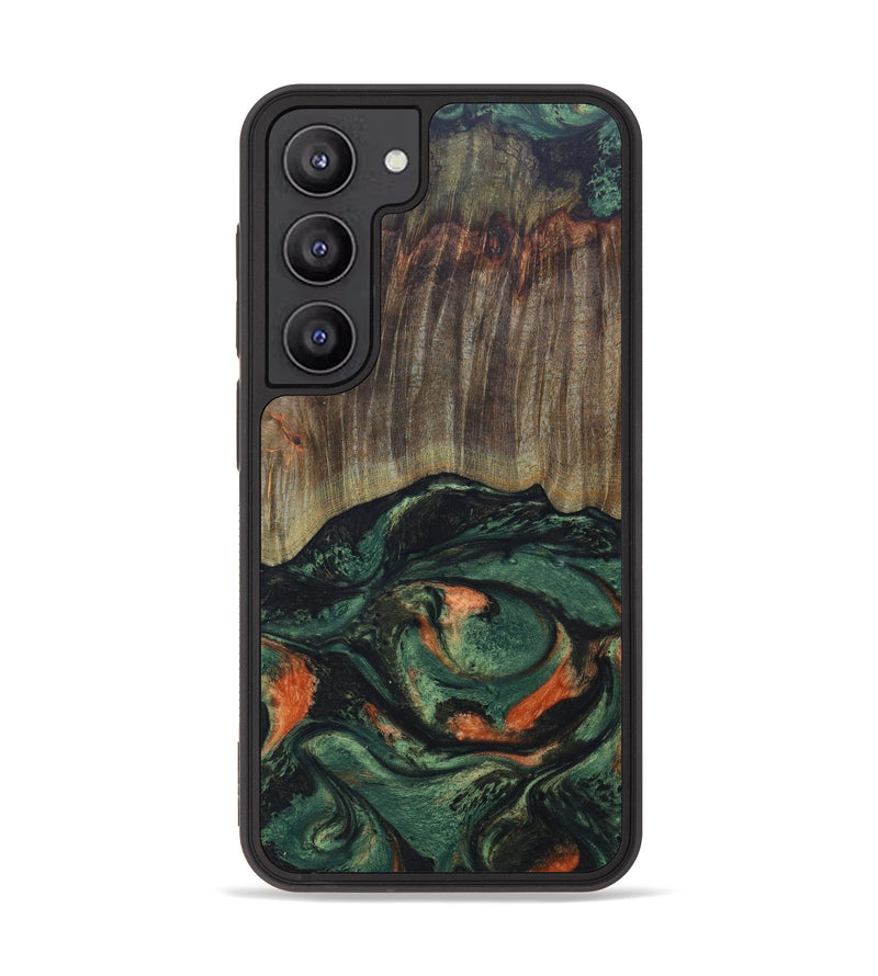 Galaxy S23 Wood+Resin Phone Case - Cristiano (Green, 621319)