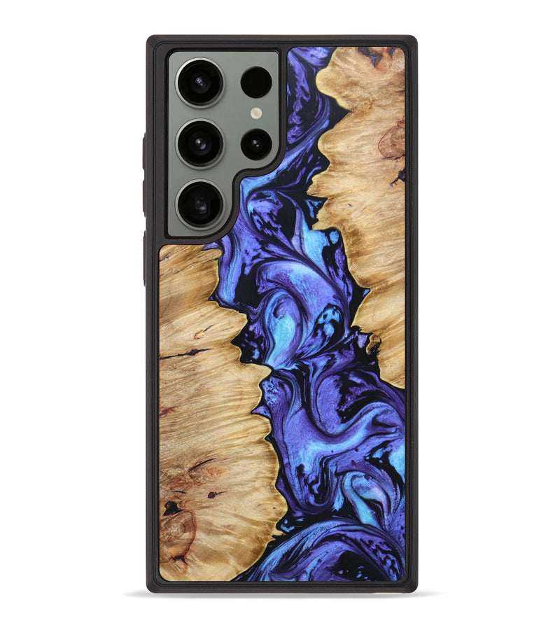 Galaxy S23 Ultra Wood+Resin Phone Case - Darlene (Purple, 630333)