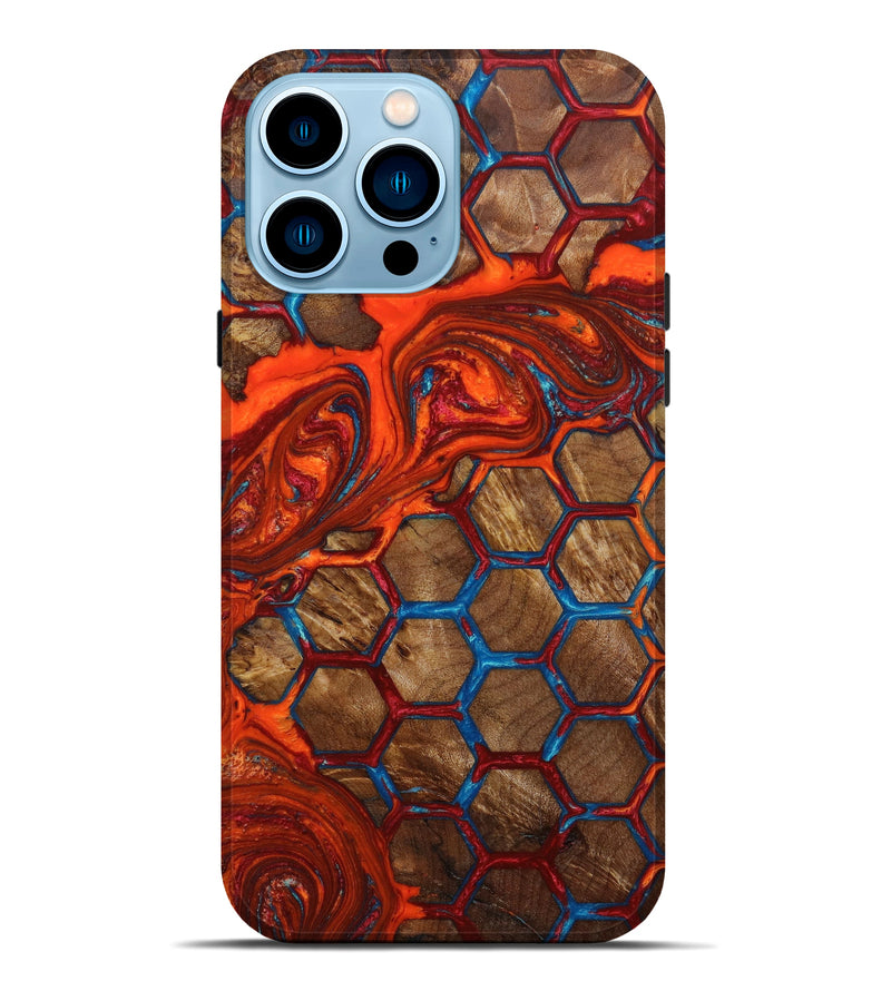 iPhone 14 Pro Max Wood+Resin Live Edge Phone Case - Summer (Pattern, 646515)