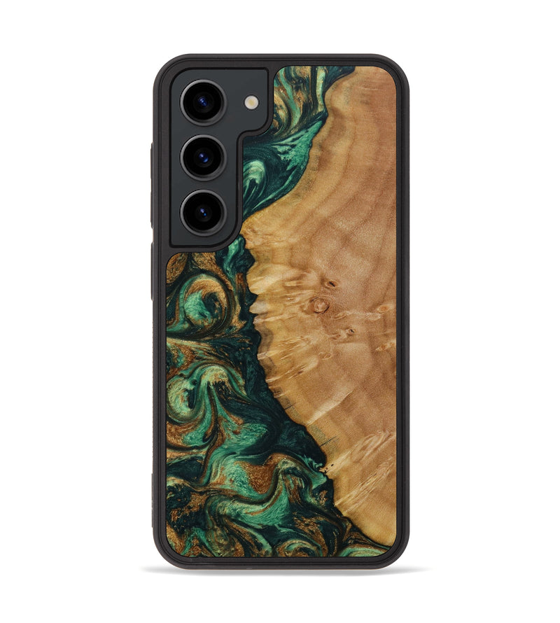 Galaxy S23 Wood+Resin Phone Case - Brent (Green, 643315)
