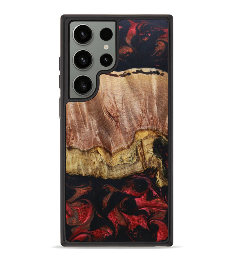 Galaxy S23 Ultra Wood+Resin Phone Case - Sharyn (Red, 639357)