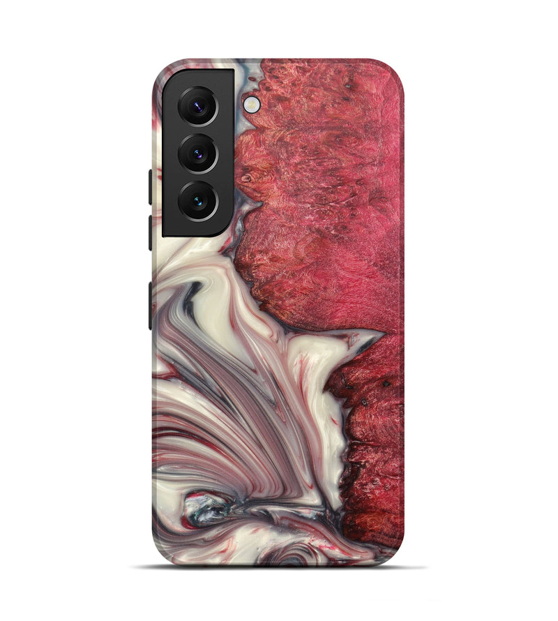Galaxy S22 Wood+Resin Live Edge Phone Case - Charlene (Dark Red, 611081)