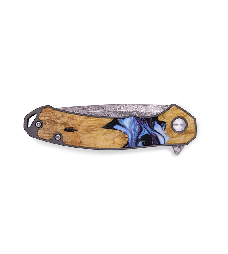 EDC Wood+Resin Pocket Knife - Declan (Blue, 641529)