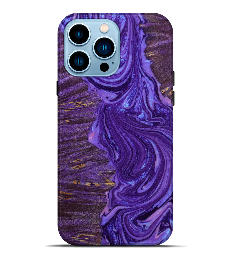 iPhone 14 Pro Max Wood+Resin Live Edge Phone Case - Constance (Purple, 646918)