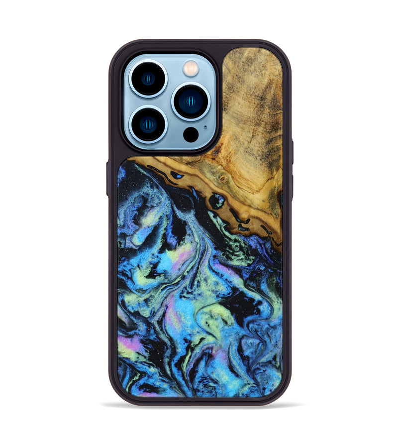 iPhone 14 Pro Wood+Resin Phone Case - Karim (Aurora, 617668)