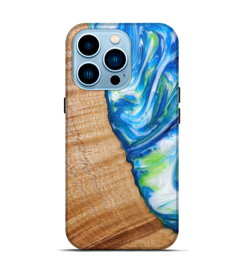 iPhone 14 Pro ResinArt Live Edge Phone Case - Jaslyn (Blue, 622931)