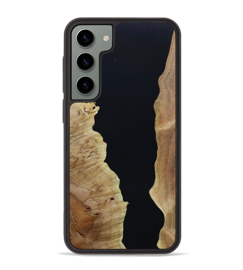 Galaxy S23 Plus Wood+Resin Phone Case - Penelope (Black & White, 646227)