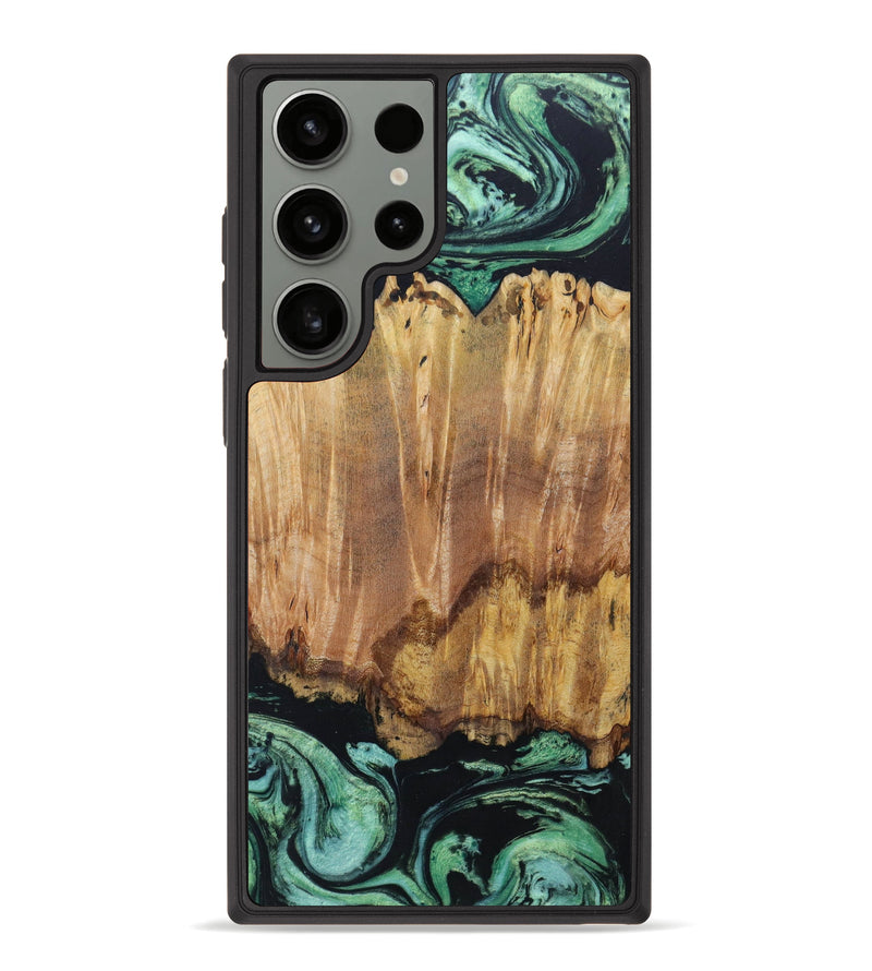 Galaxy S23 Ultra Wood+Resin Phone Case - Riaan (Green, 622091)