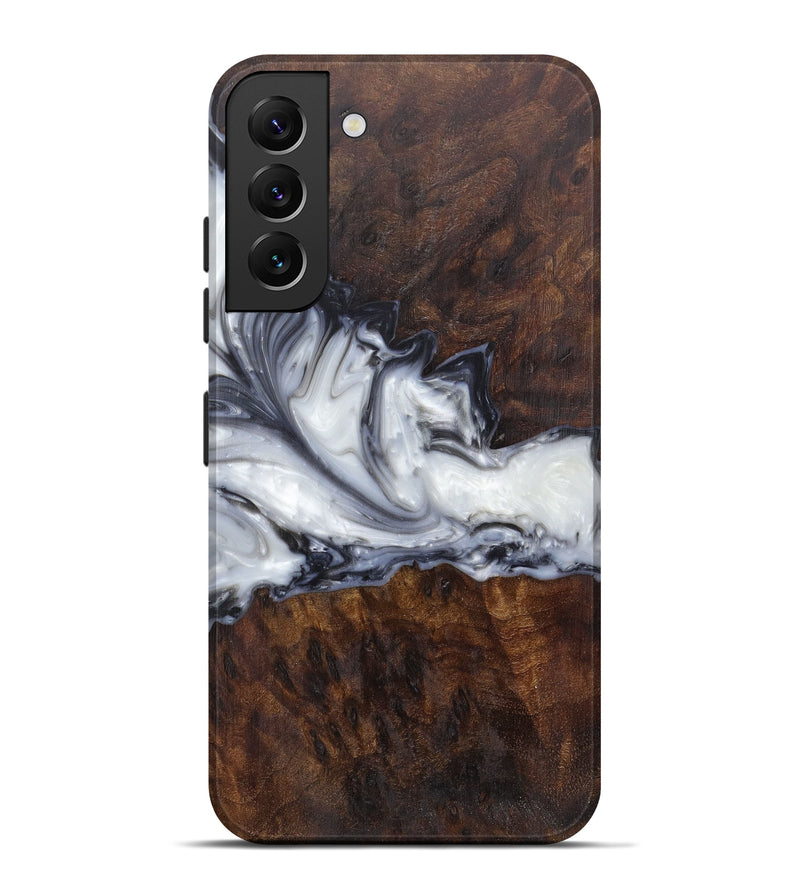 Galaxy S22 Plus Wood+Resin Live Edge Phone Case - Mitsuko (Black & White, 598655)