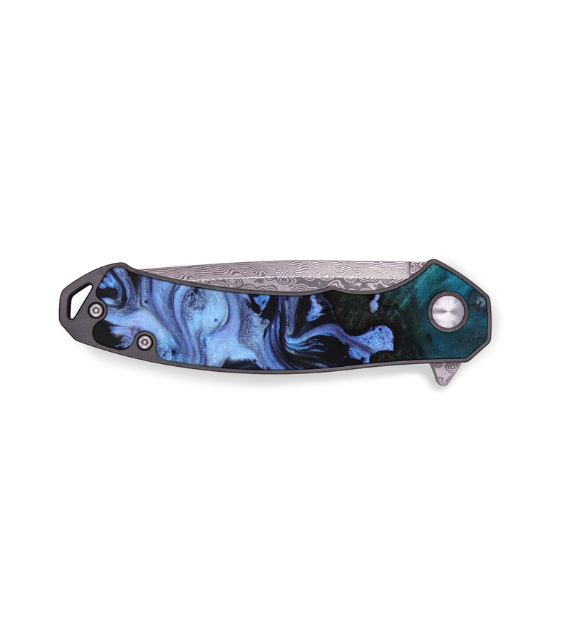 EDC Wood+Resin Pocket Knife - Marcos (Blue, 642617)