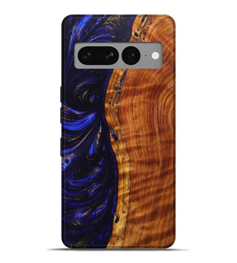Pixel 7 Pro Wood+Resin Live Edge Phone Case - Tabitha (Blue, 635144)