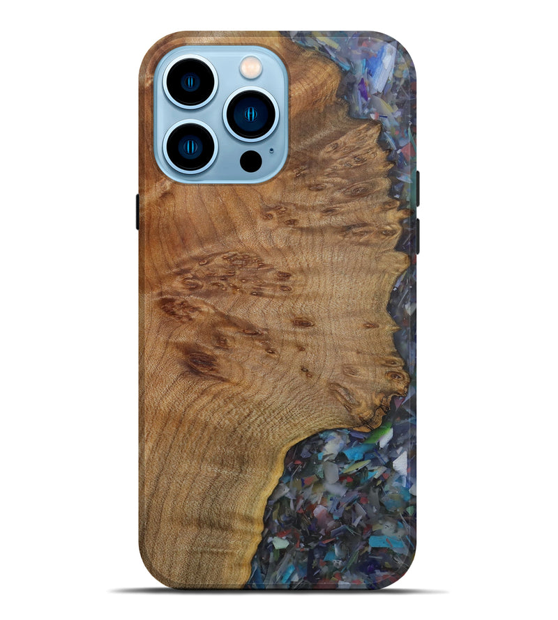 iPhone 14 Pro Max Wood+Resin Live Edge Phone Case - Meena (Confetti, 584067)