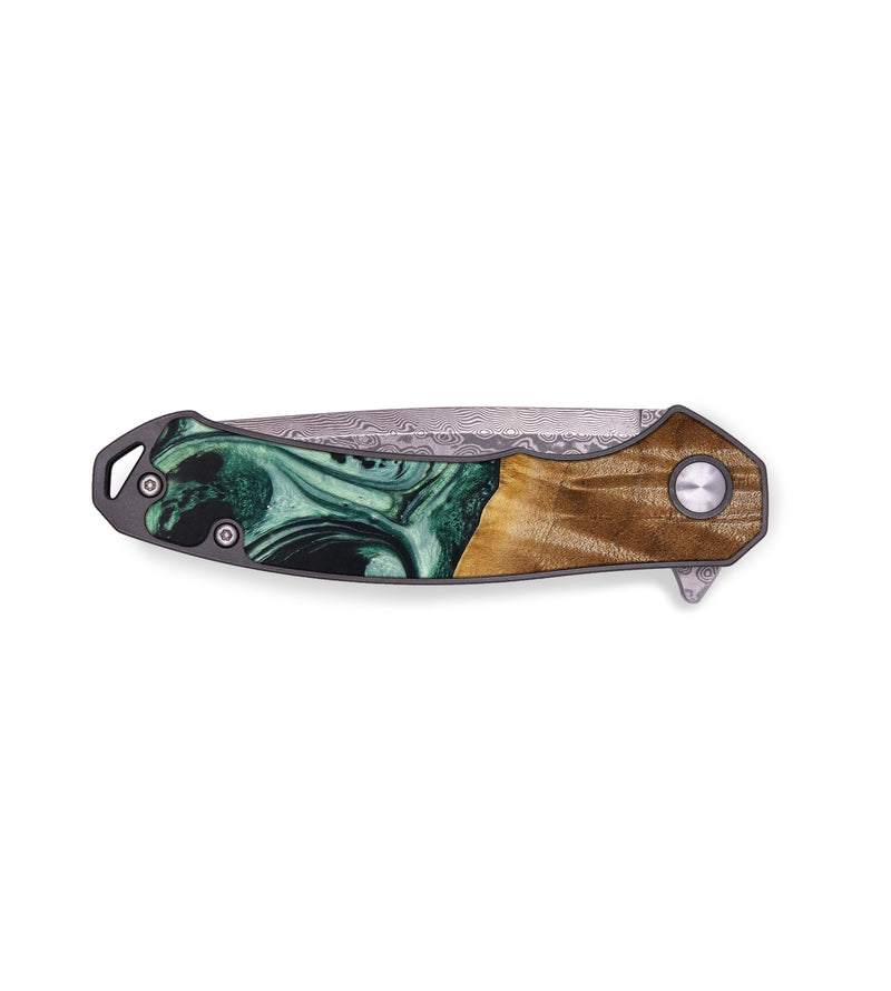 EDC Wood+Resin Pocket Knife - Cadence (Green, 641887)
