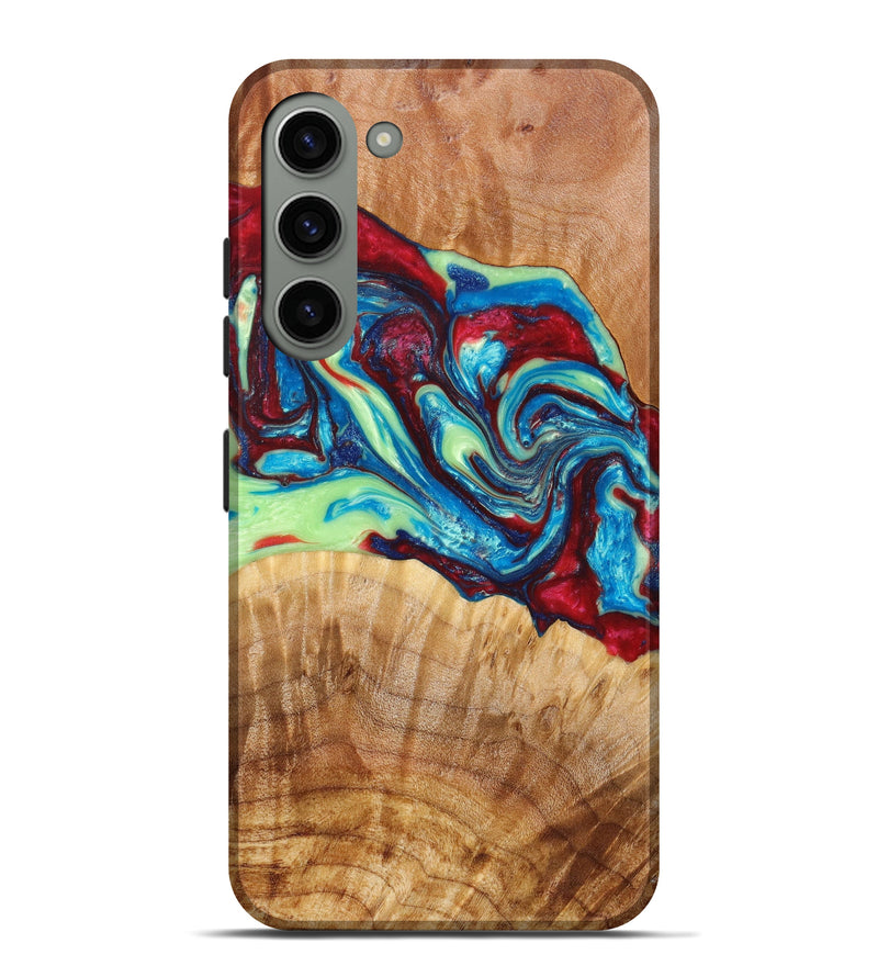 Galaxy S23 Plus Wood+Resin Live Edge Phone Case - Inez (Red, 633845)