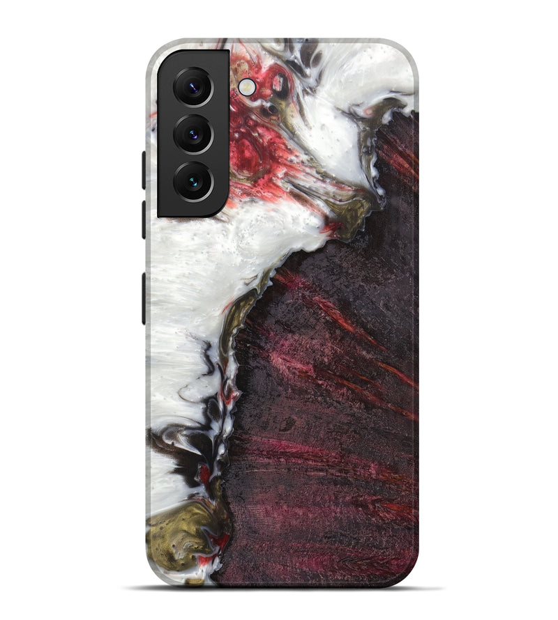 Galaxy S22 Plus Wood+Resin Live Edge Phone Case - Alysa (Dark Red, 605542)