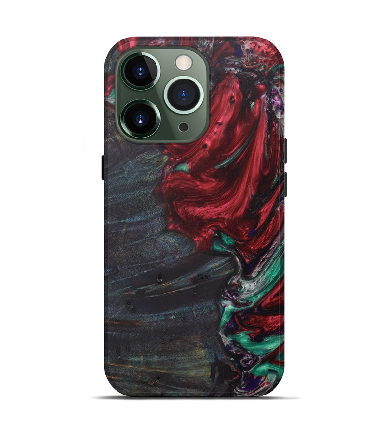 iPhone 13 Pro Wood+Resin Live Edge Phone Case - Romano (Dark Red, 579179)