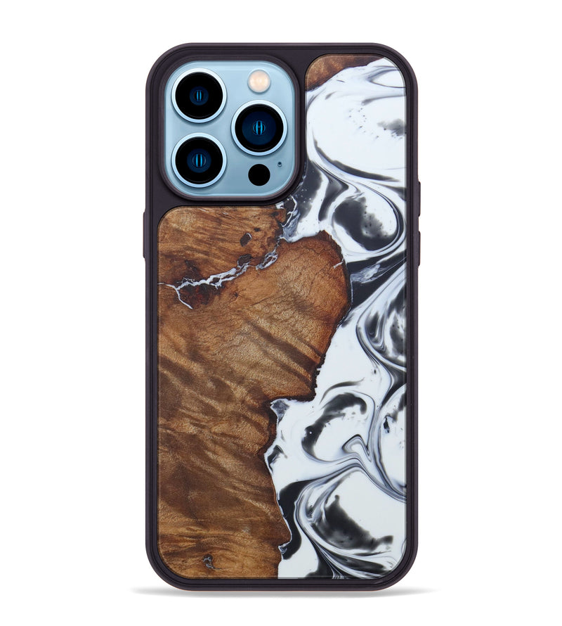 iPhone 14 Pro Max Wood+Resin Phone Case - Milli (Black & White, 597487)