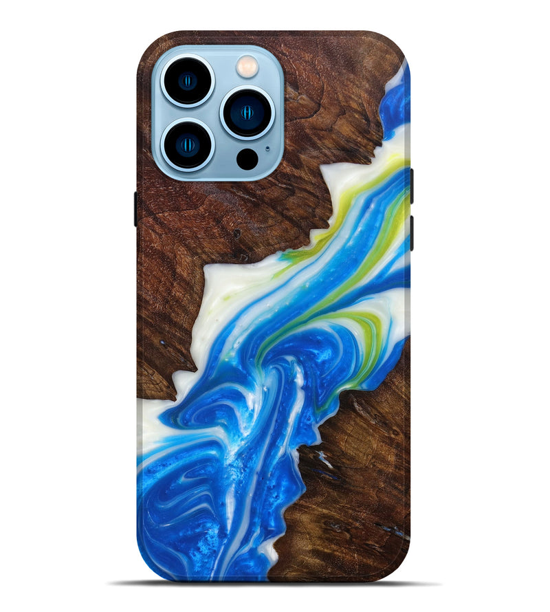 iPhone 14 Pro Max Wood+Resin Live Edge Phone Case - Ainsley (Artist Pick, 637044)