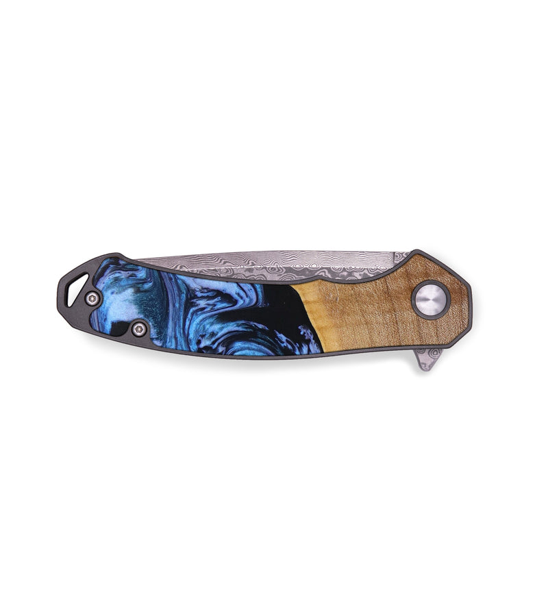 EDC Wood+Resin Pocket Knife - Brittani (Blue, 643032)