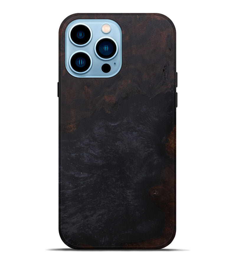 iPhone 14 Pro Max Wood+Resin Live Edge Phone Case - Junette (Pure Black, 586757)