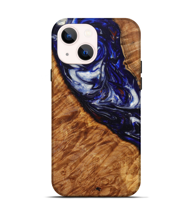 iPhone 13 Wood+Resin Live Edge Phone Case - Thelma (Blue, 639740)