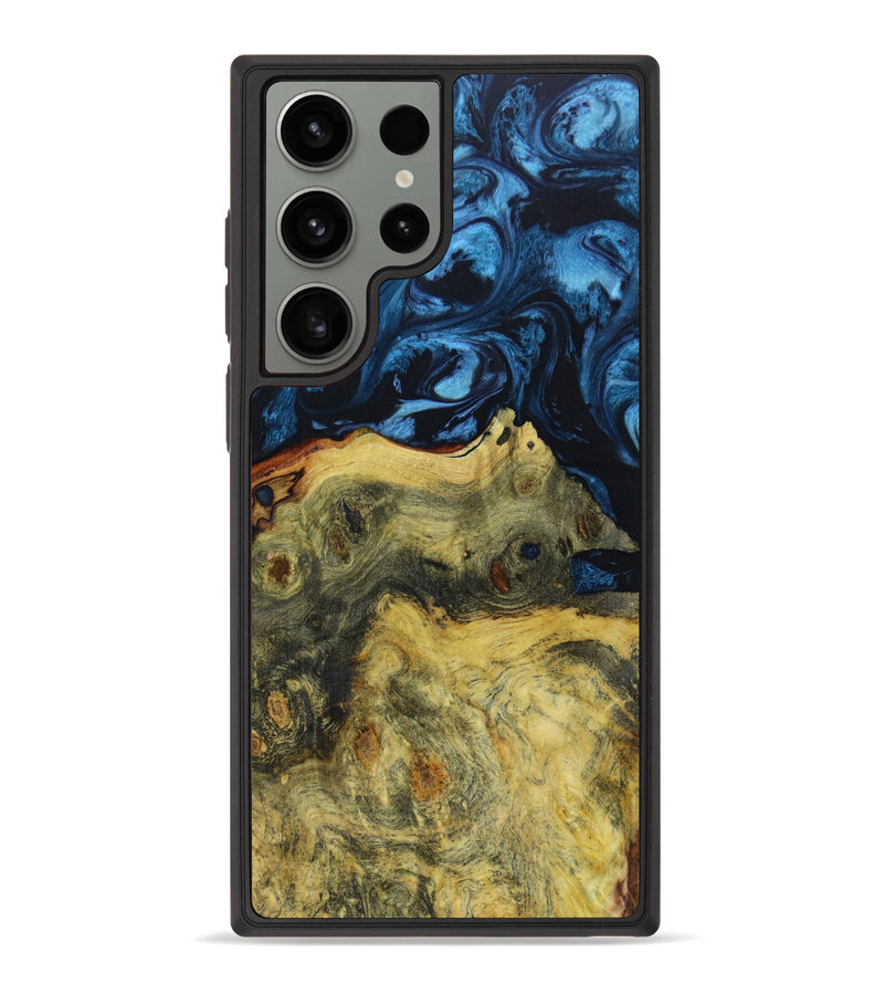Galaxy S23 Ultra Wood+Resin Phone Case - Tayler (Blue, 622431)